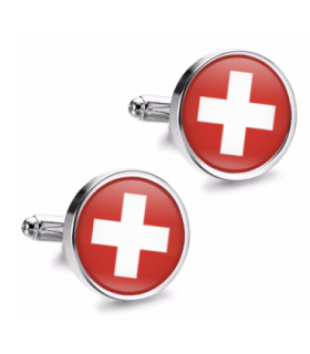 Gemelos de Camisa Magglass Bandera Suiza Switzerland