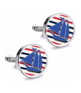 Gemelos de Camisa Magglass Barco de Vela Nautico Nº7 16mm