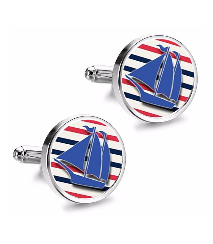 Gemelos de Camisa Magglass Barco de Vela Nautico Nº7 16mm