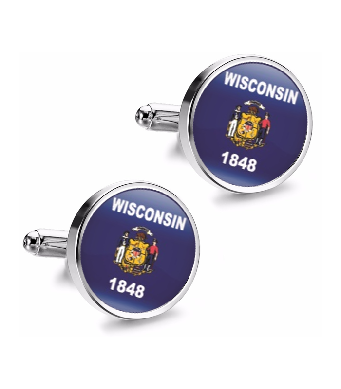 Gemelos de Camisa Magglass Estado Wisconsin 16mm