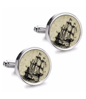 Gemelos de Camisa Magglass Grabados Barcos Nº2 16mm