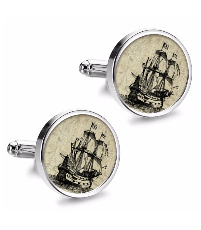 Gemelos de Camisa Magglass Grabados Barcos Nº2 16mm