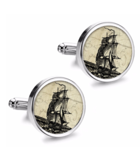 Gemelos de Camisa Magglass Grabados Barcos Nº4 16mm
