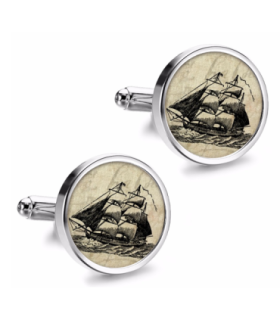 Gemelos de Camisa Magglass Grabados Barcos Nº8 16mm