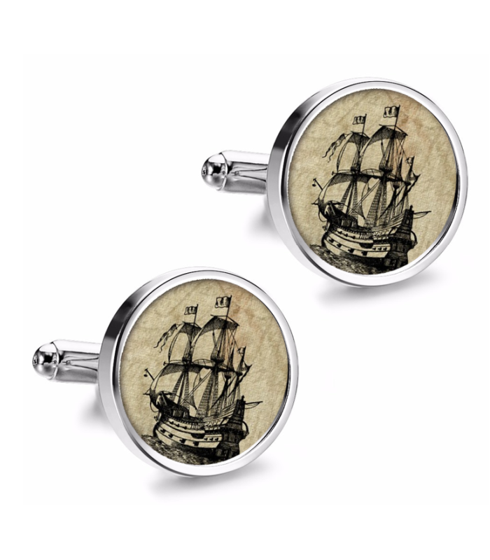 Gemelos de Camisa Magglass Grabados Barcos Nº9 16mm