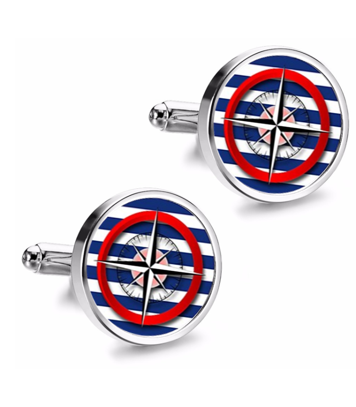 Gemelos de Camisa Magglass Rosa de los Vientos Nautico Nº23 16mm