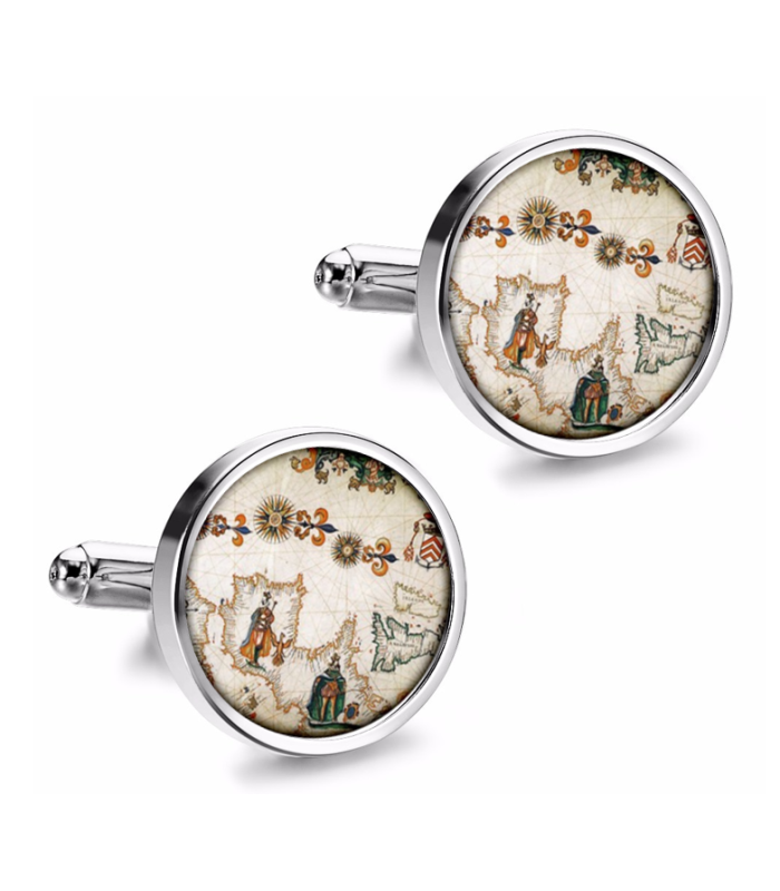 Gemelos de Camisa Magglass Rosa de los Vientos y Navegacion Nº19 16mm