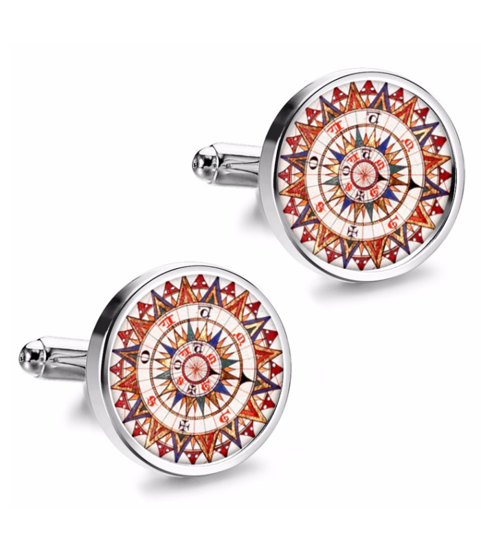 Gemelos de Camisa Magglass Rosa de los Vientos y Navegacion Nº2 16mm