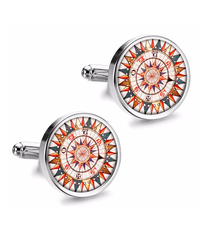 Gemelos de Camisa Magglass Rosa de los Vientos y Navegacion Nº7 16mm