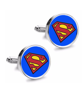 Gemelos de Camisa Magglass Superman Original Logo Borde Negro