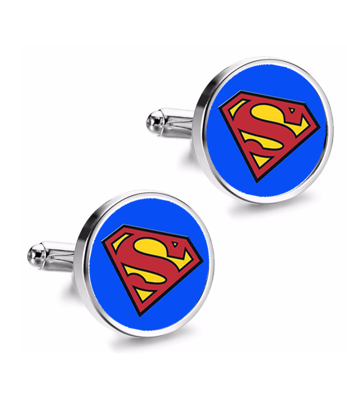 Gemelos de Camisa Magglass Superman Original Logo Borde Negro