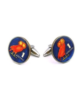 Gemelos de Camisa Moneda 1 Dracma Años 70