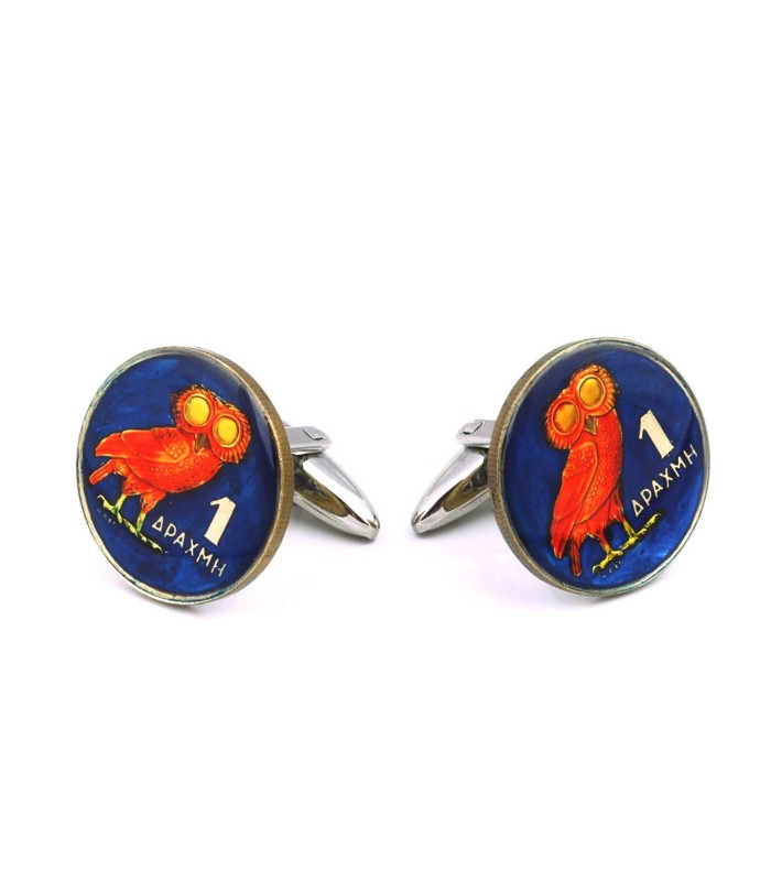 Gemelos de Camisa Moneda 1 Dracma Años 70