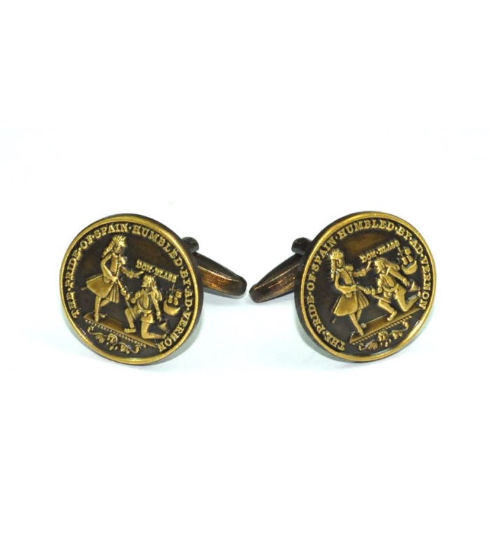 Gemelos de Camisa Moneda Blas de Lezo Cartagena 1741