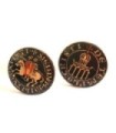 Gemelos de Camisa Moneda Templarios Sello de los Soldados de Cristo Sigillum Militum Xpisti