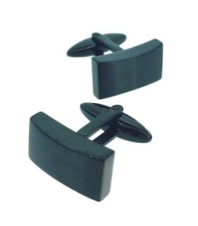 Gemelos de Camisa Rawjco Life Plain Black Inox