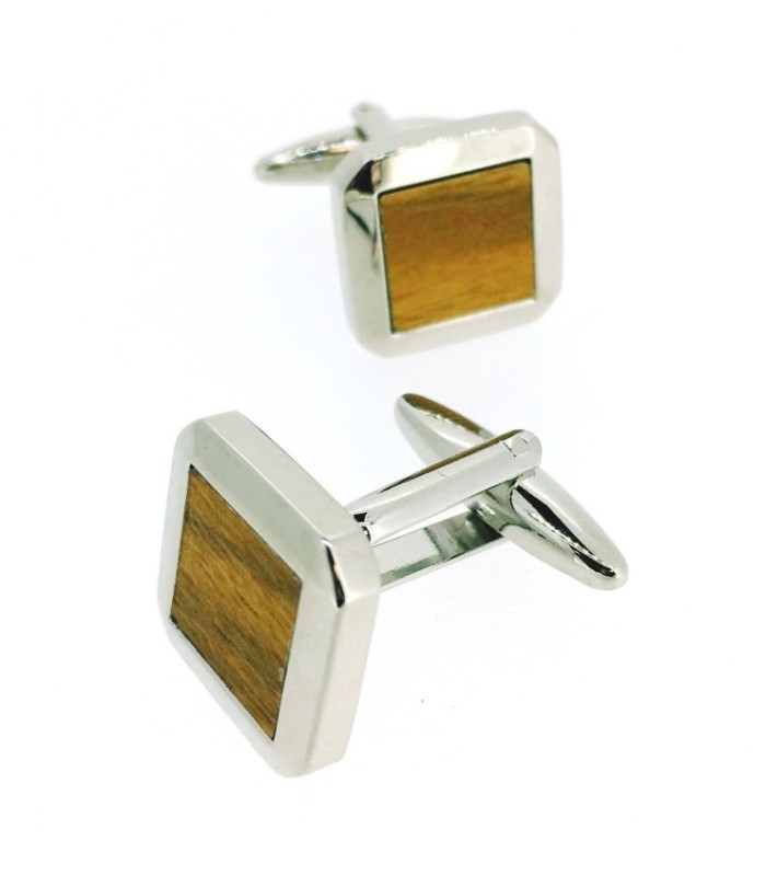 Gemelos de Camisa Rawjco Wooden Nature Brown