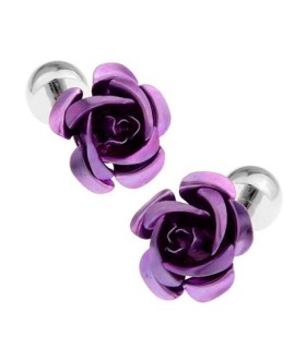 Gemelos de Camisa Rosa Violeta 3D