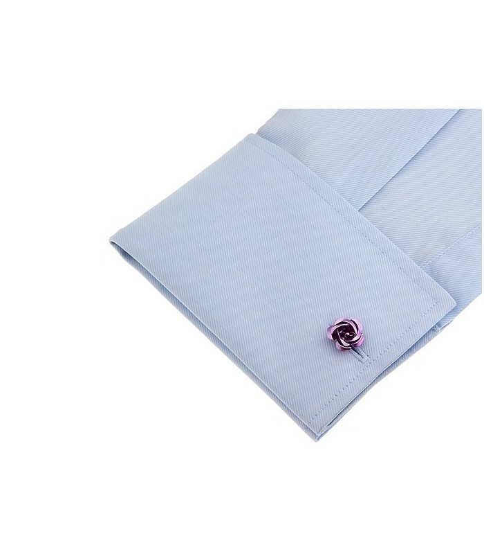 Gemelos de Camisa Rosa Violeta 3D