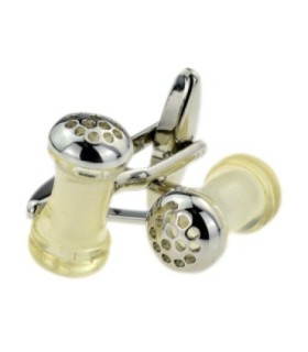 Gemelos de Camisa Salero Salt Pot Shaker Style Cufflinks