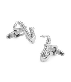 Gemelos de Camisa Saxofón Plateado 23x12mm