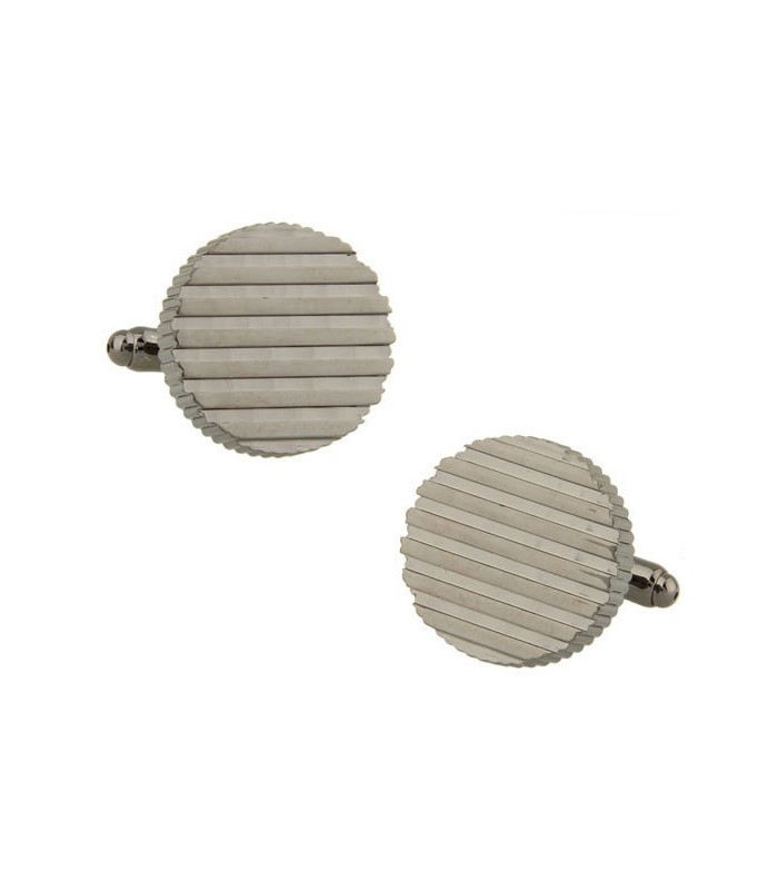 Gemelos de Camisa Stripped Rounded Gunmetal