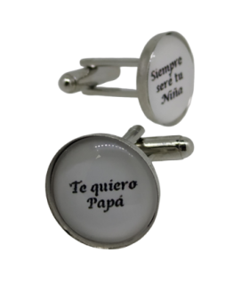 Gemelos de Camisa Te Quiero Papa, Siempre Seré Tu Niña 15mm