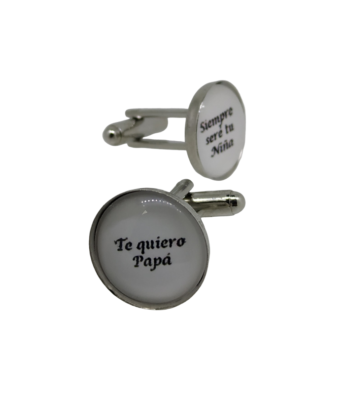 Gemelos de Camisa Te Quiero Papa, Siempre Seré Tu Niña 15mm