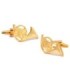 Gemelos de Camisa Trompeta Francesa Dorada 23x12mm