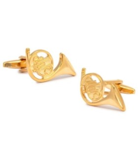 Gemelos de Camisa Trompeta Francesa Dorada 23x12mm