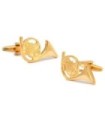 Gemelos de Camisa Trompeta Francesa Dorada 23x12mm