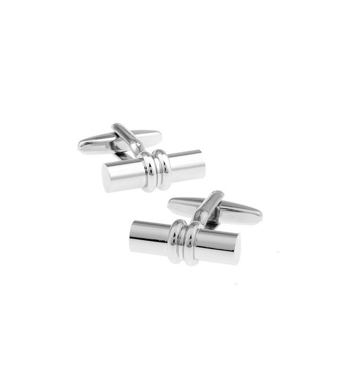 Gemelos de Camisa Tubular Two Lines Plated 20x8mm