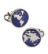 Gemelos de Camisa World Planet Plated Blue 17mm