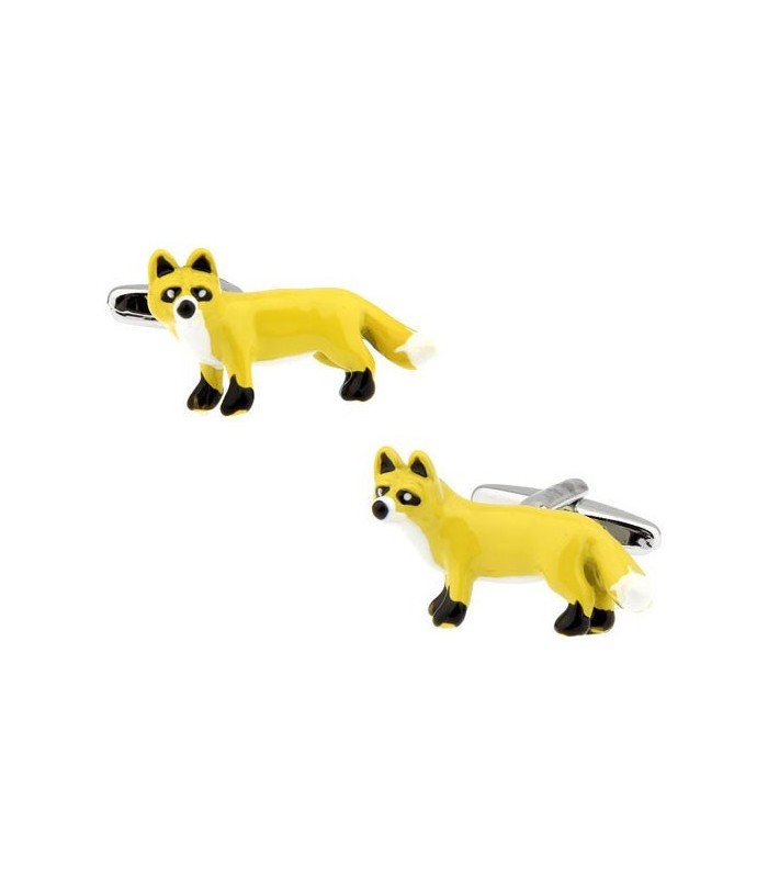 Gemelos de Camisa Zorro Esmaltado Amarillo