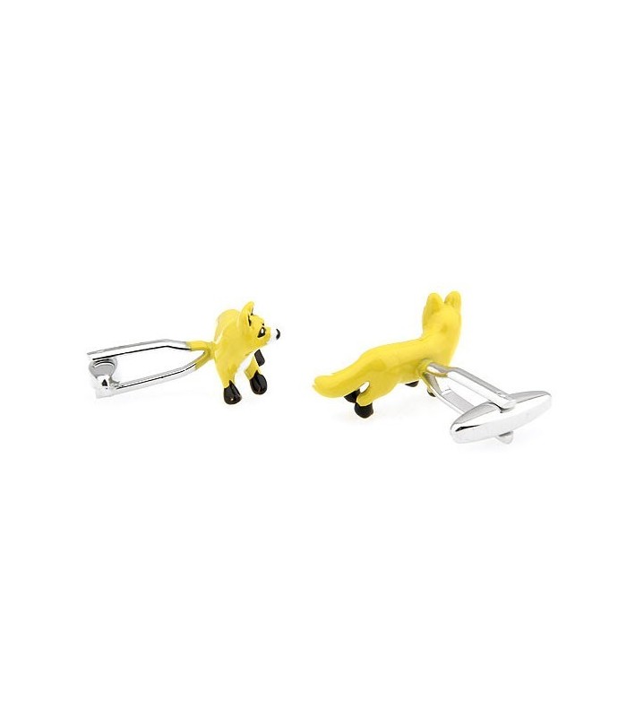 Gemelos de Camisa Zorro Esmaltado Amarillo