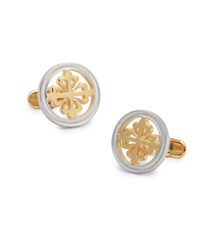 Gemelos de la Cruz de Alcántara en Dorado con detalles en Plateado - 20mm