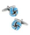 Gemelos de Nudo Esmaltado Azul Cielo