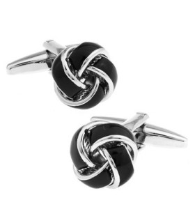 Gemelos de Nudo Esmaltado Negro