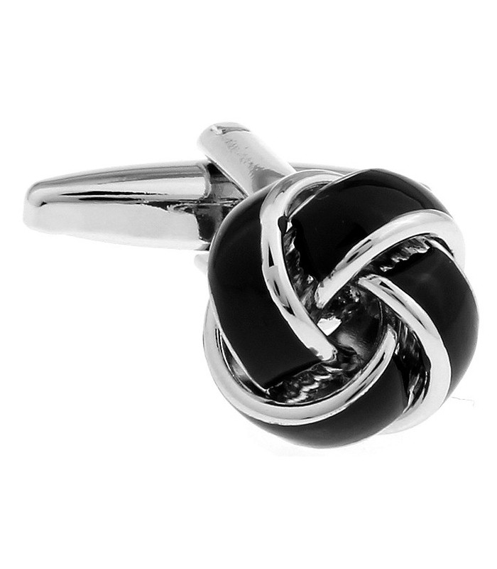 Gemelos de Nudo Esmaltado Negro