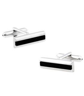 Gemelos Elegant Single Black Stripe