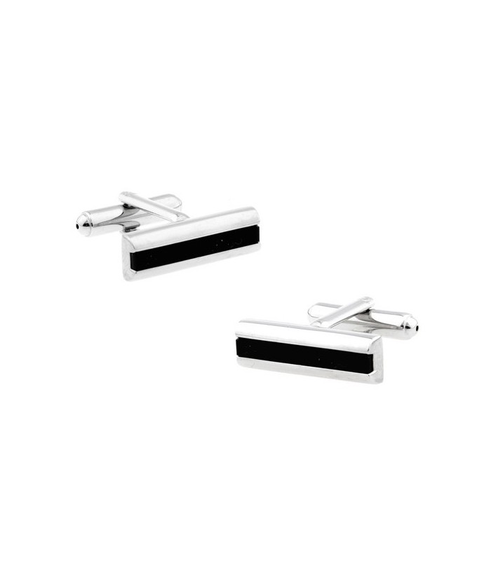 Gemelos Elegant Single Black Stripe