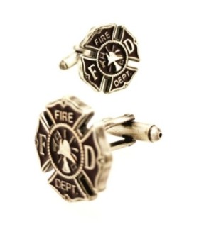 Gemelos Emblema Bombero Plated