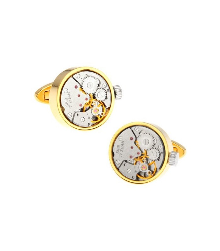 Gemelos Mecanismo de Reloj Vintage Gold 20mm