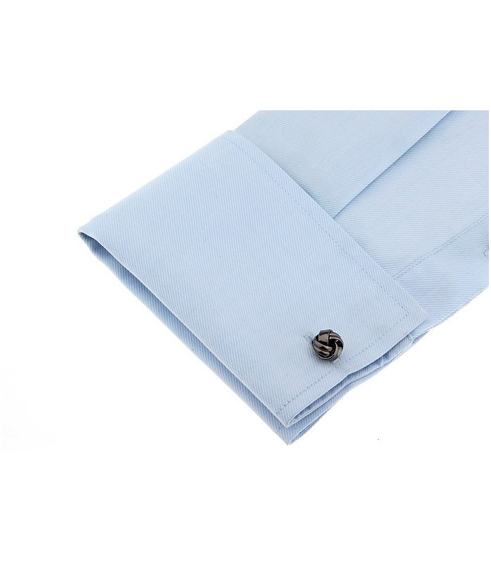 Gemelos Nudo Acero Negro