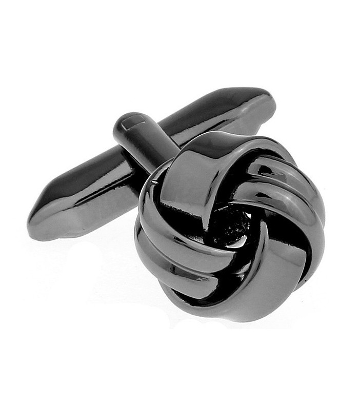 Gemelos Nudo Acero Negro