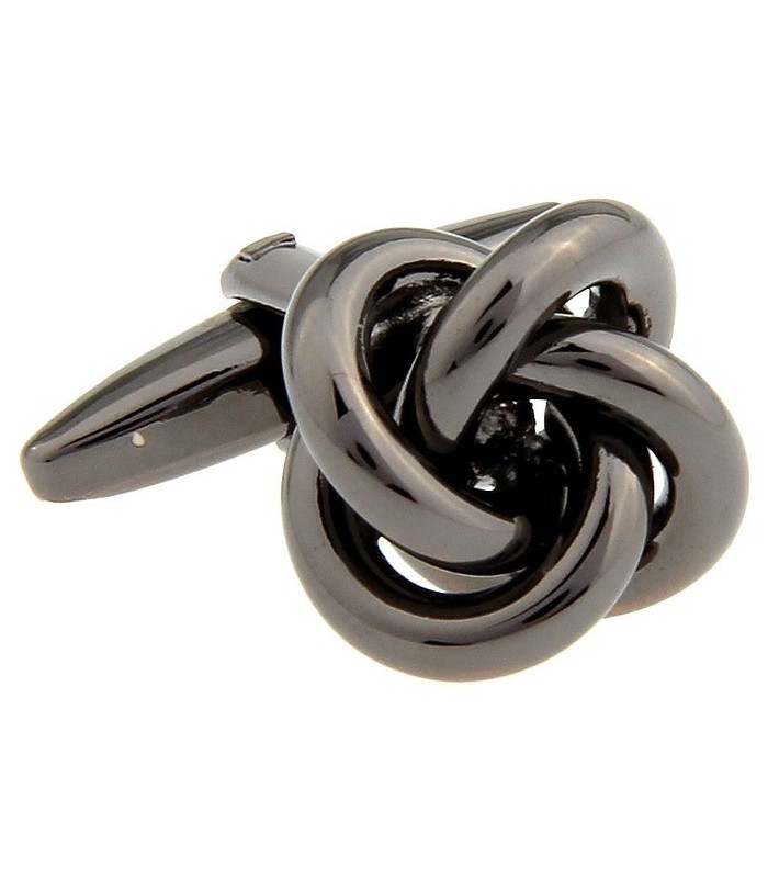 Gemelos Nudo Black Steel Double