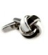 Gemelos Nudo Esmaltado Negro y Blanco