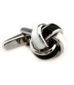 Gemelos Nudo Esmaltado Negro y Blanco