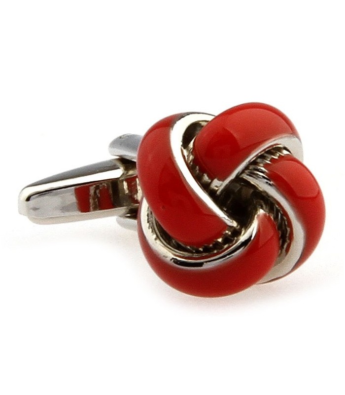 Gemelos Nudo Esmaltados Rojo II