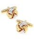 Gemelos Nudo Plateado y Dorado Doble